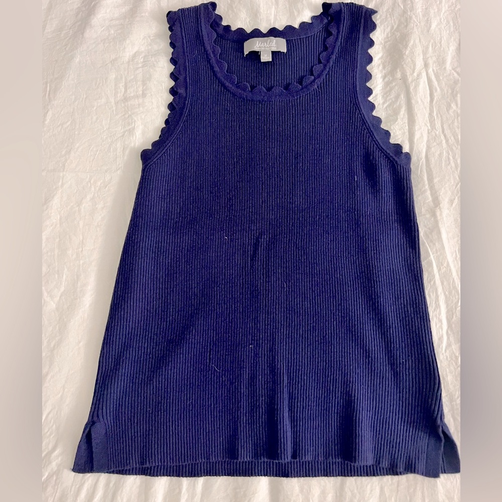Navy Blue Ribbed Tank 💙